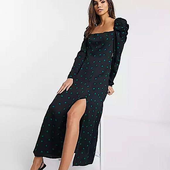 & Other Stories polka dot puff sleeve midi dress - Picture 5 of 14
